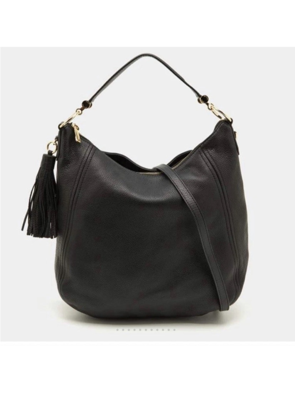 Michael Kors Black Pebble
Grain Leather Tassel Hobo
Shoulder Bag Crssbdy Frances